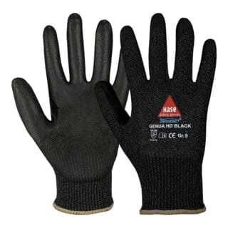 Hase Genua Hd Black Schnittschutzhandschuh aus Sinomac® Hybridgarn Größe 9