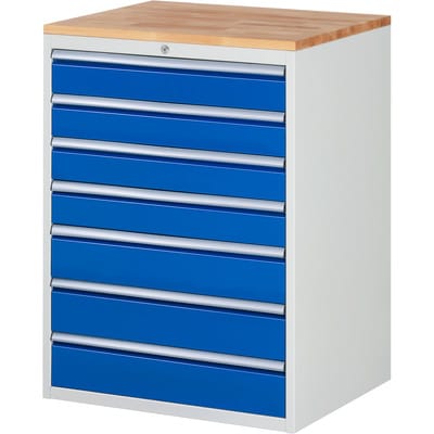 Rau Schubladenschrank Buche-Top und 7 x Schubl.-XL 4x120 3x150mm