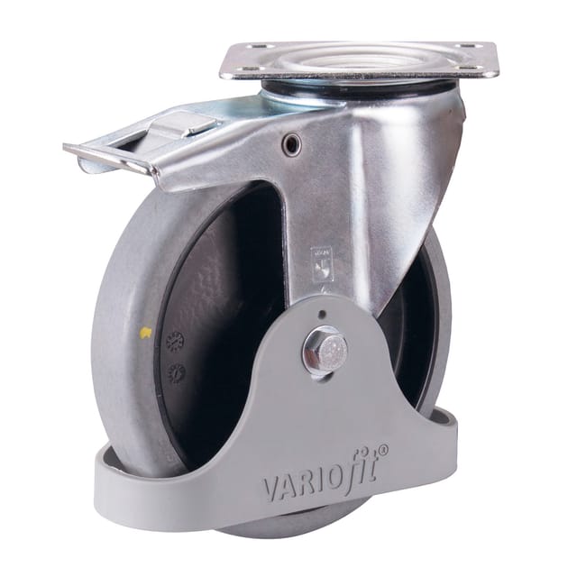 VARIOfit Bremsrolle 200 x 40 mm grau elektrisch leitfähig