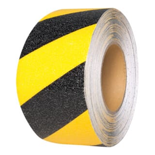 Moravia Antirutsch-Belag gelb/schwarz selbstklebend auf Rolle 100 mm x 18,3 m