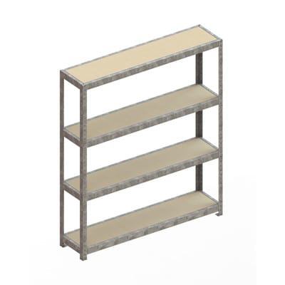 Meta Weitspannregal Speed Rack 1970 x 1700 x 400 mm verzinkt + 4 Fachebenen + Spanplatten