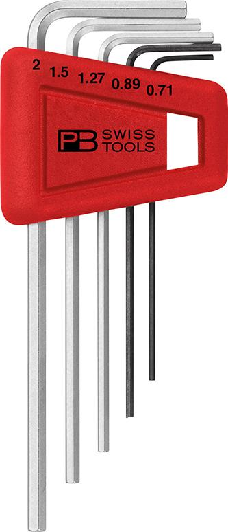 PB Swiss Tools Winkelschraubendreher- Satz im Kunststoffhalter 5-teilig 0,71-2mm
