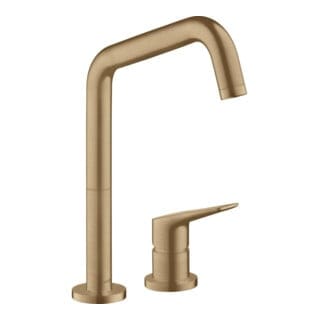 hansgrohe 2-Loch-Spültisch-Einhebelmischer 240 Axor Citterio M mit Schwenkauslauf, brushed bronze