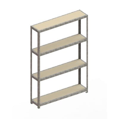 Meta Weitspannregal Speed Rack 2470 x 1700 x 400 mm verzinkt + 4 Fachebenen + Spanplatten