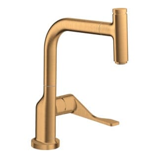 hansgrohe Spültisch-Einhebelmischer 230 Axor Citterio mit Ausziehbrause, brushed gold optic