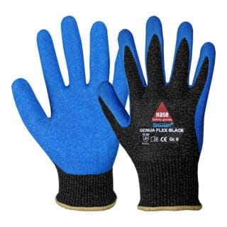 Hase Genua Flex Black Schnittschutzhandschuh aus Sinomac® Hybridgarn Größe 8