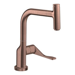 hansgrohe Spültisch-Einhebelmischer 230 Axor Citterio mit Ausziehbrause, brushed red gold