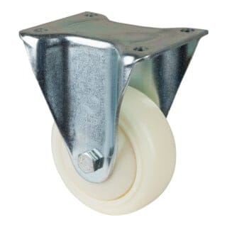 BS Rollen Bockrolle D.125mm Trgf.450kg Ku.Platte L135xB110mm Farbe Rl.weiß