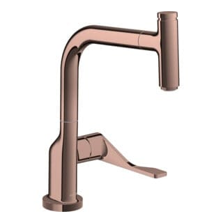 hansgrohe Spültisch-Einhebelmischer 230 Axor Citterio mit Ausziehbrause, polished red gold