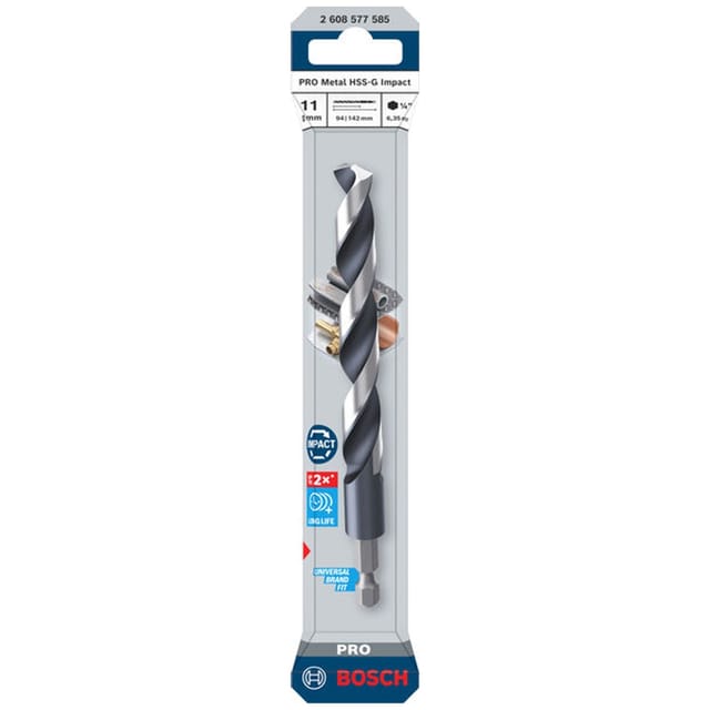 Bosch PRO Metal HSS-G Impact Spiralbohrer, 11 x 94 x 142 mm