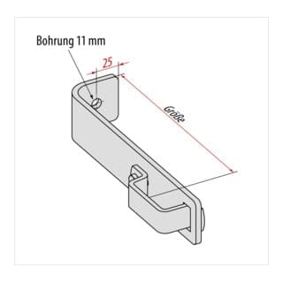 Hymer Standard-Wandhaken, Aluminium, Länge 0,21 m
