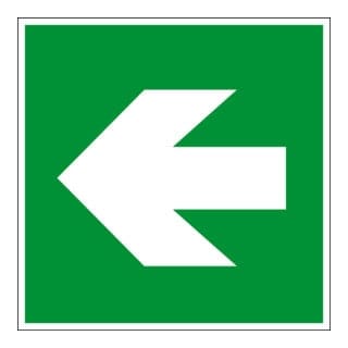 Eichner Fluchtwegsschild Richtungsangabe links/ 20 x 20 cm PVC