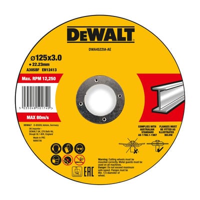 DEWALT High Performance Trennscheibe 125x3x22,23mm Metall Typ 42 (gekröpft) DWA4522IA-AE