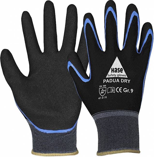 Hase PADUA DRY, Montagehandschuh aus Nylon/Nitril/Nitrilschaum, Größe 6