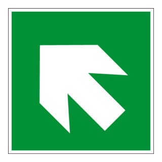 Eichner Fluchtwegsschild Richtungsangabe schräg 20 x 20 cm PVC
