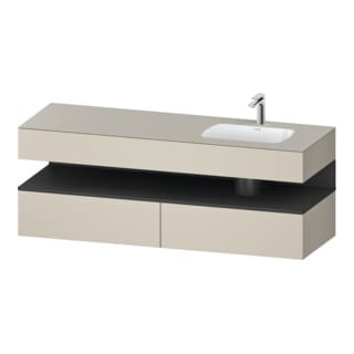 Duravit Einbauwaschtisch-Möbel-Set Qatego 160x50x60cm, Kon-WTU, B r, gra m/ta matt