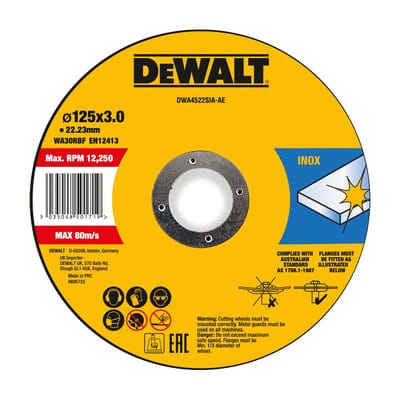 DEWALT High Performance Trennscheibe 125x3x22,23mm Inox Typ 42 (gekröpft) DWA4522SIA-AE