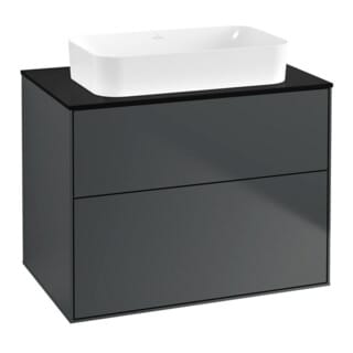 V&B Waschtischunterschrank Wandbeleuchtung Finion 80x60,3x50,1mm, Gl. bla m, md bl. m Lac