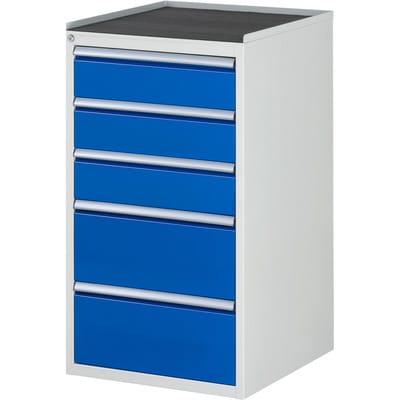 Rau Schubladenschrank m. Anti-Rutsch-Matte 5 Schubl.-L 3x150 2x240mm