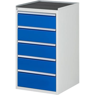 Rau Schubladenschrank m. Anti-Rutsch-Matte 5 Schubl.-L 4x180 1x210mm