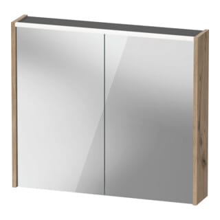 Duravit LED-Spiegel D-Code 2.0 m Steckd. 2 Tür., Lichtf ob, 80x70x14,8cm, Ei Marm