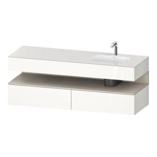 Duravit Einbauwaschtisch-Möbel-Set Qatego 160x50x60cm, Kon-WTU, B r, T matt/we hgl