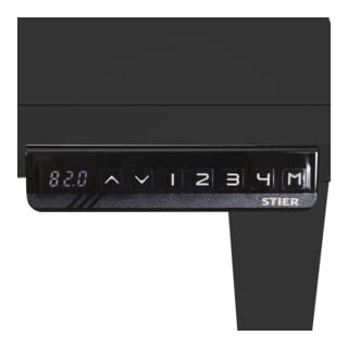 STIER Elektrisch höhenverstellbarer Schreibtisch TSR 120x80cm schwarz/schwarz