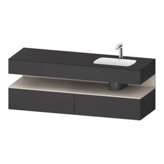 Duravit Einbauwaschtisch-Möbel-Set Qatego 160x50x60cm, Kon-WTU, B r, Tau m/Grap ma