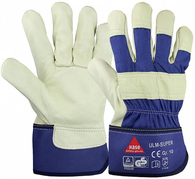 Hase ULM SUPER, Arbeitshandschuh aus Narbenleder, Farbe blau, Größe 11