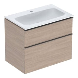 Geberit Möbel-Waschtischset iCon 75x63x48cm, we/KeraTe, Ei, Gr. lava matt