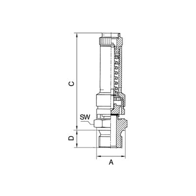 Riegler Sicherheitsventil DN 10, Messing, G 1/2, Ansprechdruck 40 bar