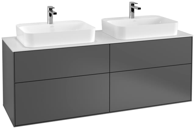V&B Waschtischunterschrank Finion 160x60,3cm, Abd.-Pl. wh. m, Anthrac. m