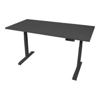 STIER Elektrisch höhenverstellbarer Schreibtisch TSR 140x80cm schwarz/schwarz