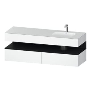 Duravit Einbauwaschtisch-Möbel-Set Qatego 160x50x60cm, Kon-WTU, B re, Ei sw/we ma