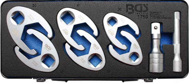 BGS Hahnenfußschlüssel-Satz Antrieb Innenvierkant 12,5 mm (1/2 Zoll) / 20 mm (3/4 Zoll) 8 teilig