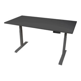 STIER Elektrisch höhenverstellbarer Schreibtisch TSR 160x80cm schwarz/schwarz