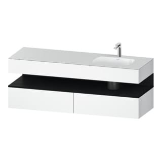 Duravit Einbauwaschtisch-Möbel-Set Qatego 160x50x60cm, Kon-WTU, B, B r, E sw/we ma