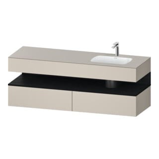 Duravit Einbauwaschtisch-Möbel-Set Qatego 160x50x60cm, Kon-WTU, B r, E sw/tau ma