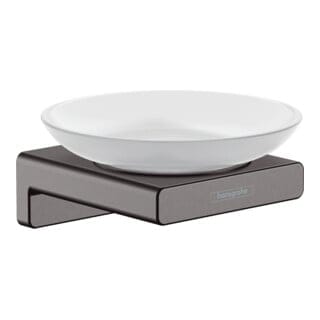 hansgrohe Seifenhalter AddStoris Wd, Eins. Mattglas, Met., brush. bla vc