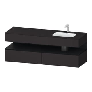 Duravit Einbauwaschtisch-Möbel-Set Qatego 160x50x60cm, Kon-WTU, B r, E sw/gra matt