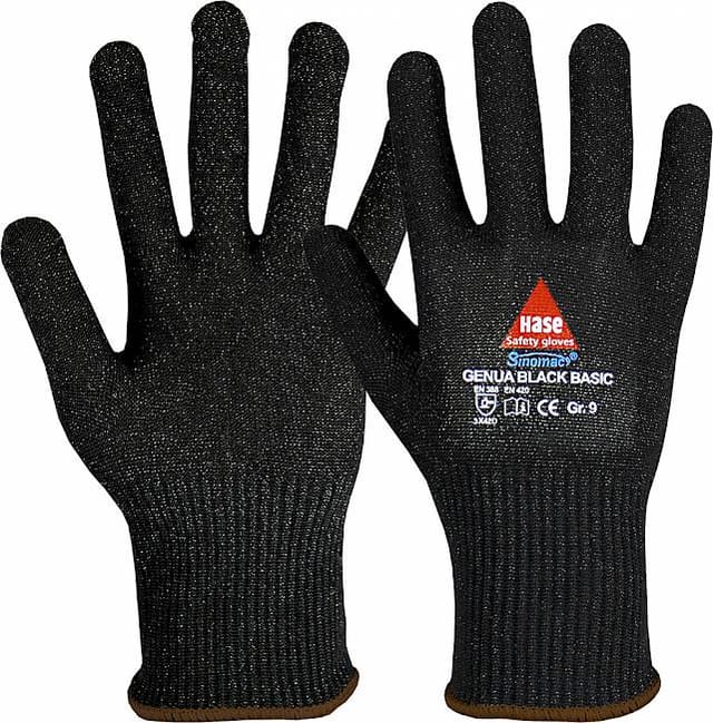 Hase GENUA BLACK BASIC, Montagehandschuh schnittfest, Sinomac®, Größe 6