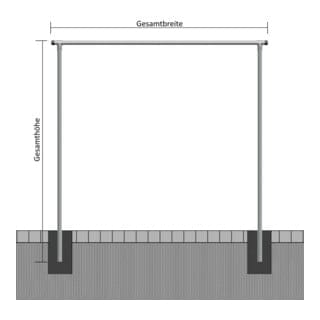 Schake Wäschetrockengerüst Ø48mm, Querstange 2,50m, ohne Haken