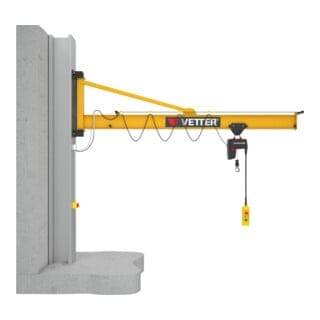 Vetter Wandschwenkkran ASSISTENT Standard-Lagerkonsole Elektrokettenzug 125kg, 6,0m