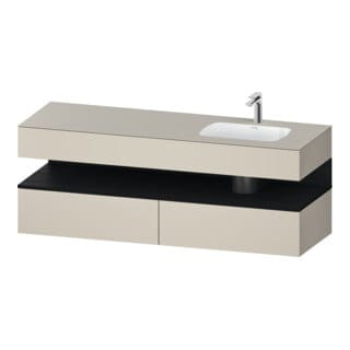 Duravit Einbauwaschtisch-Möbel-Set Qatego 160x50x60cm, Kon-WTU, B r, E sw/tau matt