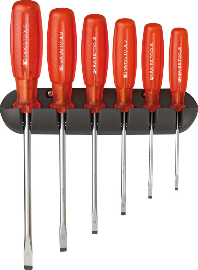 PB Swiss Tools Schraubendreher-Satz 6-teilig Schlitz im Wandhalter Multicraft