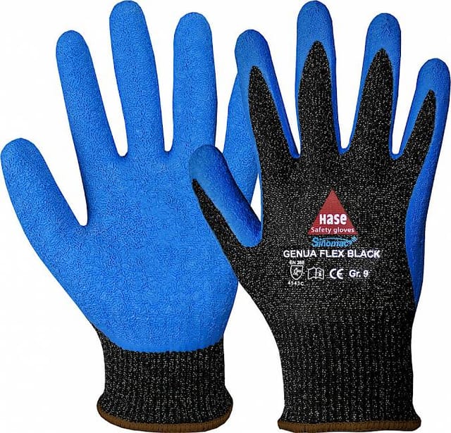 Hase GENUA FLEX BLACK, Montagehandschuh schnittfest, Größe 6