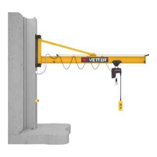 Vetter Wandschwenkkran ASSISTENT Standard-Lagerkonsole Elektrokettenzu 1000kg, 6,0m