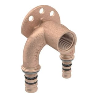Geberit Doppelanschlusswinkel Mepla 20mmxRp 1/2x26mm, 90Grad, Rotguss