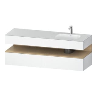 Duravit Einbauwaschtisch-Möbel-Set Qatego 160x50x60cm, Kon-WTU, B r, E nat/weiß ma