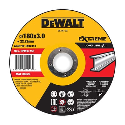 DEWALT EXTREME Trennscheibe 180x3x22,23mm Metall Typ 42 (gekröpft) DX7967-AE